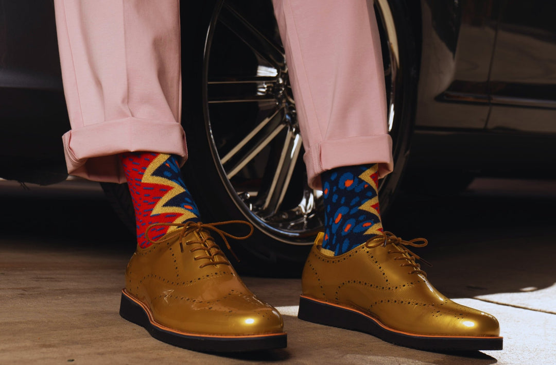 The Composition In Red And Blue Art Sock