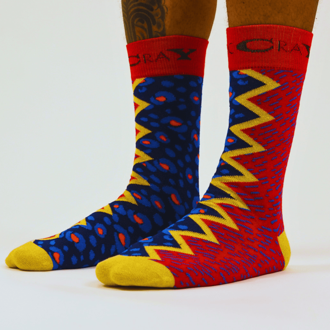The Composition In Red And Blue Art Sock