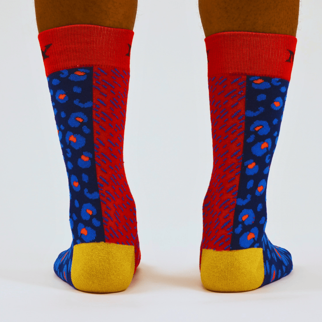The Composition In Red And Blue Art Sock