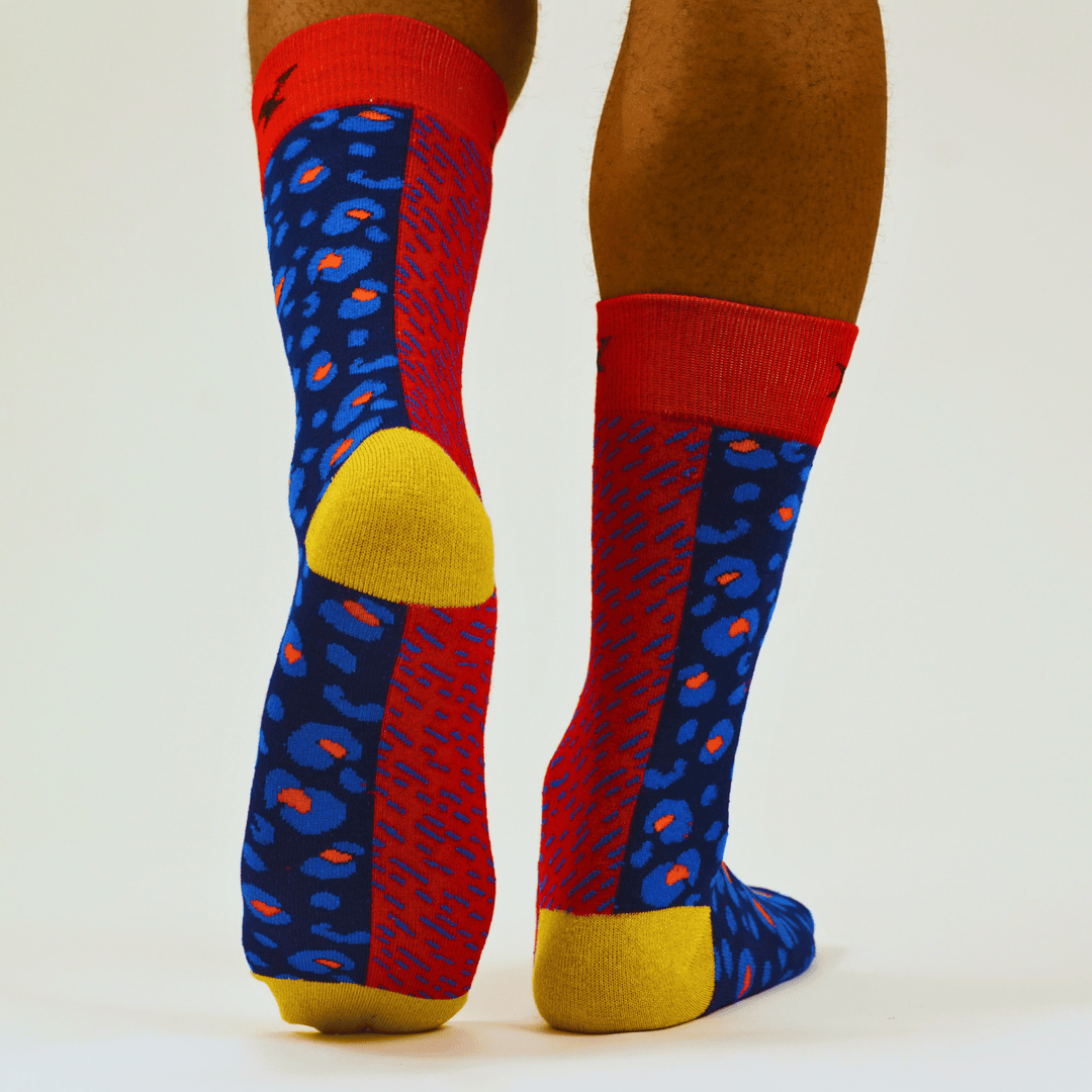 The Composition In Red And Blue Art Sock