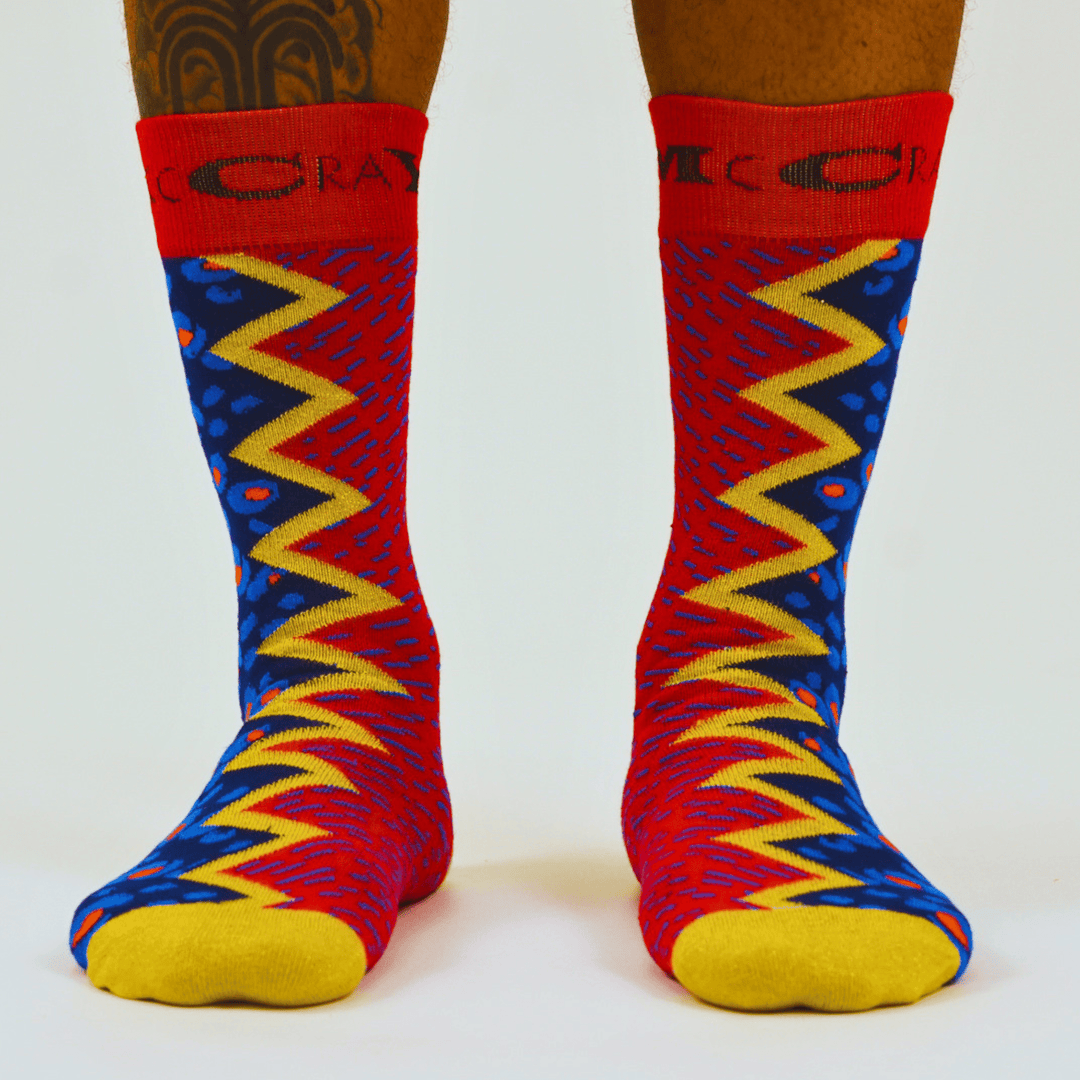 The Composition In Red And Blue Art Sock